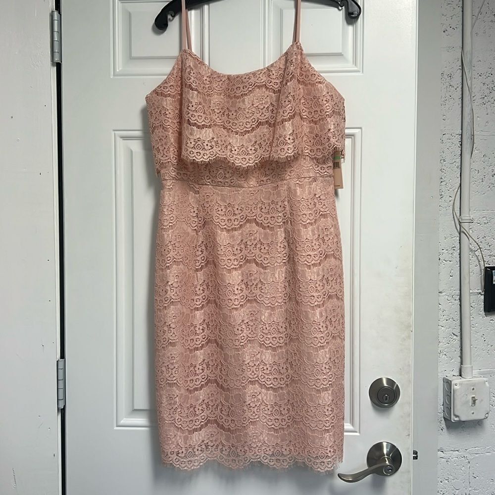 Pink Lace Dress - Brand New - Beautiful Spaghetti Strap - Size 8 Dress - NEW